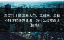 看完我才懂 黑料入口、黑料网、黑料不打烊的多方说法，为什么会被误读（情绪）