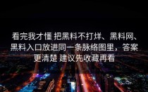 看完我才懂 把黑料不打烊、黑料网、黑料入口放进同一条脉络图里，答案更清楚 建议先收藏再看