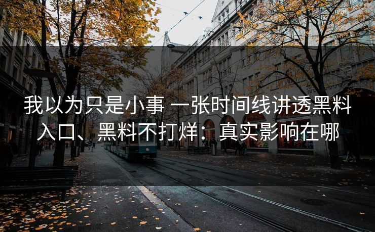 我以为只是小事 一张时间线讲透黑料入口、黑料不打烊：真实影响在哪  第1张