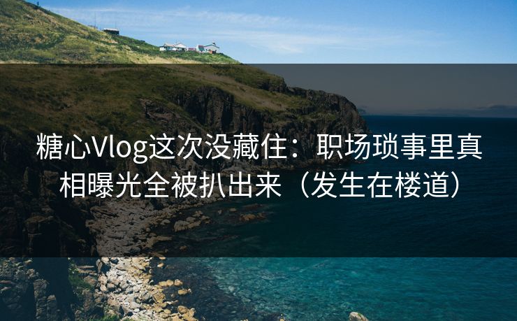 糖心Vlog这次没藏住：职场琐事里真相曝光全被扒出来（发生在楼道）  第1张