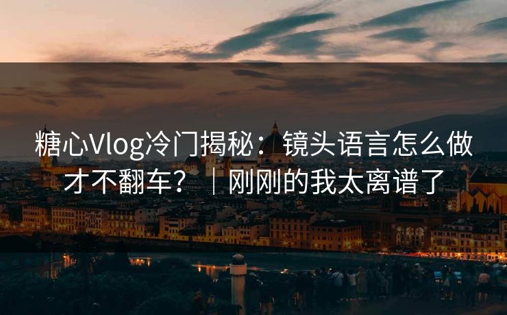 糖心Vlog冷门揭秘：镜头语言怎么做才不翻车？｜刚刚的我太离谱了  第1张