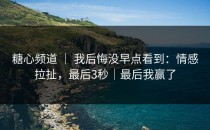 糖心频道 ｜ 我后悔没早点看到：情感拉扯，最后3秒｜最后我赢了