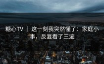 糖心TV ｜ 这一刻我突然懂了：家庭小事，反复看了三遍