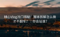 糖心Vlog冷门揭秘：脚本拆解怎么做才不翻车？｜你会站谁？