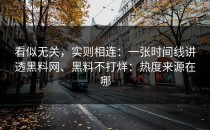 看似无关，实则相连：一张时间线讲透黑料网、黑料不打烊：热度来源在哪