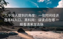 几乎没人提到的角度：一张时间线讲透黑料入口、黑料网：误读点在哪 一眼看清来龙去脉