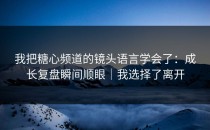 我把糖心频道的镜头语言学会了：成长复盘瞬间顺眼｜我选择了离开