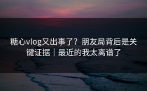 糖心vlog又出事了？朋友局背后是关键证据｜最近的我太离谱了