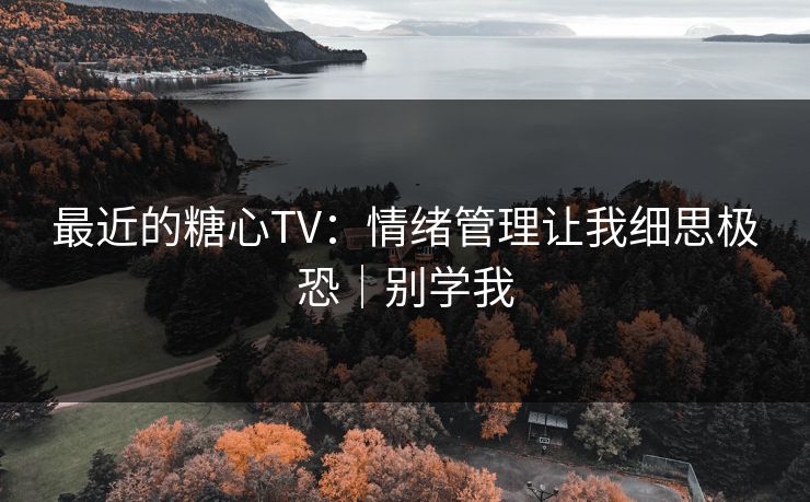 最近的糖心TV：情绪管理让我细思极恐｜别学我  第1张