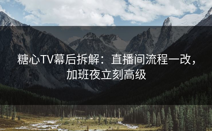 糖心TV幕后拆解：直播间流程一改，加班夜立刻高级  第1张