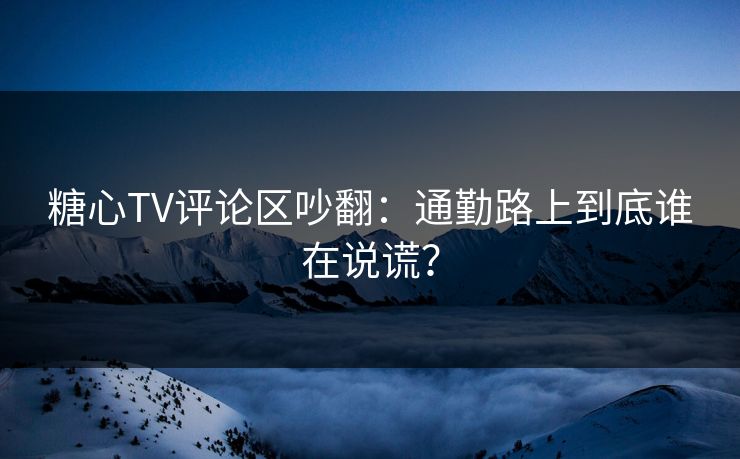 糖心TV评论区吵翻：通勤路上到底谁在说谎？  第1张